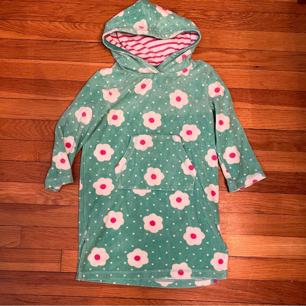 Mini Boden hooded toweling dress coverup size 4-5